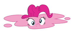 Size: 1200x509 | Tagged: safe, artist:prixy05, pinkie pie, earth pony, pony, g4, melted, puddle, simple background, solo, transparent background, vector