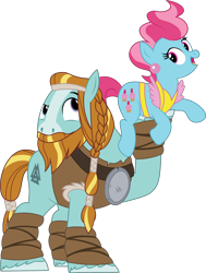 Size: 1672x2206 | Tagged: safe, artist:prixy05, cup cake, rockhoof, earth pony, pony, g4, duo, duo male and female, female, holding a pony, male, mare, simple background, stallion, transparent background, vector