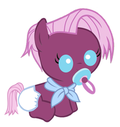 Size: 871x917 | Tagged: safe, jasmine leaf, pony, g4, age regression, baby, baby pony, diaper, female, filly, foal, pacifier, simple background, solo, transparent background, younger