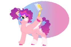 Size: 1095x730 | Tagged: safe, artist:itstechtock, oc, oc:sparkle oasis, pegasus, pony, cellphone, female, magical lesbian spawn, mare, offspring, parent:pipp petals, parent:sunny starscout, parents:petalscout, phone, selfie stick, solo