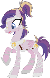 Size: 299x465 | Tagged: safe, artist:westrail642fan, oc, oc only, oc:shooting star (r&f), pegasus, pony, rise and fall, base used, concave belly, female, folded wings, freckles, guardsmare, mare, offspring, parent:oc:david wyne, parent:princess cadance, parents:canon x oc, pegasus oc, reference sheet, royal guard, simple background, slender, solo, thin, transparent background, wings