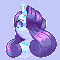 Size: 4000x4000 | Tagged: safe, artist:luanbang, rarity, pony, unicorn, g4, bust, chest fluff, female, looking at you, mare, portrait, simple background, solo