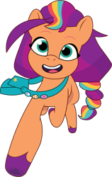 Size: 873x1385 | Tagged: safe, artist:prixy05, sunny starscout, earth pony, pony, g5, my little pony: tell your tale, female, mane stripe sunny, mare, open mouth, open smile, satchel, simple background, smiling, solo, transparent background, vector