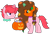 Size: 2016x1368 | Tagged: safe, artist:motownwarrior01, oc, oc only, oc:basura, oc:jackie-lantern, pony, unicorn, base used, braid, candy, choker, cute, duo, female, food, freckles, hair braid, hair tie, head swap, headless, horn, leaves, leaves in hair, magic, male, mare, modular, pumpkin, pumpkin bucket, simple background, sparkles, stallion, tail, telekinesis, transparent background