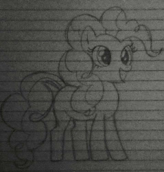 Size: 720x754 | Tagged: safe, artist:inkspirationart, pinkie pie, earth pony, pony, g4, female, lined paper, pencil drawing, solo, traditional art