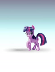 Size: 1700x2200 | Tagged: safe, artist:darepebo122, artist:therealdjthed, edit, twilight sparkle, pony, unicorn, g4, 3d, female, gradient background, horn, raised hoof, solo, unicorn twilight