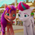 Size: 984x984 | Tagged: safe, screencap, sunny starscout, zipp storm, earth pony, pegasus, pony, father of the bridlewood, g5, my little pony: make your mark, my little pony: make your mark chapter 5, spoiler:g5, duo, female, funny face, mane stripe sunny, mare