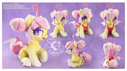 Size: 4442x2500 | Tagged: safe, artist:chibi-pets, oc, oc:sunset sorbet, bat pony, pony, female, irl, mare, photo, plushie, solo