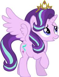 Size: 624x812 | Tagged: safe, artist:littlewingedkuriboh, edit, vector edit, starlight glimmer, alicorn, pony, g4, the crystalling, alicornified, beautiful, female, horn, jewelry, mare, pretty, princess starlight glimmer, race swap, raised hoof, simple background, solo, spread wings, starlicorn, tiara, transparent background, wings, xk-class end-of-the-world scenario