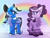 Size: 2000x1500 | Tagged: safe, artist:starcasteclipse, oc, oc only, oc:rosyscribbles, oc:starcast, bat pony, pony, unicorn, bat pony oc, blue eyes, bow, chest fluff, closed mouth, coat markings, colored hooves, coronet (coat marking), duo, ear fluff, ear tufts, female, hair bow, hair bun, hoof polish, horn, looking at each other, looking at someone, mare, pale belly, rainbow, siblings, simple background, sisters, smiling, socks (coat markings), sparkles, standing, turned head, unicorn oc