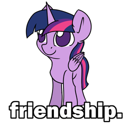 Size: 2000x2000 | Tagged: safe, artist:tz055, twilight sparkle, alicorn, pony, g4, friendship, high res, meme, solo, text, twilight sparkle (alicorn)