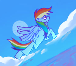 Size: 1780x1560 | Tagged: safe, artist:lumise05, rainbow dash, pegasus, pony, g4, 2021, cloud, female, flying, mare, missing cutie mark, sky, solo, spread wings, wings