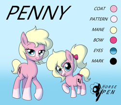 Size: 4096x3549 | Tagged: safe, artist:horsepen, oc, oc only, oc:penny, earth pony, pony, earth pony oc, reference sheet, solo