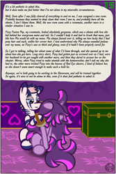 Size: 4000x6000 | Tagged: safe, artist:dice-warwick, oc, oc only, oc:fizzy fusion pop, oc:pecan harvester, hybrid, original species, pony, unicorn, waste pony, zony, fallout equestria, brush, crotchboobs, curly hair, curly tail, fallout equestria: journal of an escort, female, floppy ears, hairbrush, nudity, short mane, simple background, steamer trunk, tail