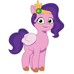 Size: 1200x1200 | Tagged: safe, artist:prixy05, pipp petals, pegasus, pony, g5, my little pony: tell your tale, diadem, female, headband, i can't believe it's not hasbro studios, jewelry, looking at you, mare, regalia, simple background, smiling, smiling at you, solo, transparent background, unshorn fetlocks, vector