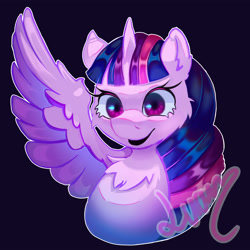 Size: 4000x4000 | Tagged: safe, artist:luanbang, twilight sparkle, alicorn, pony, g4, beautiful, cute, dark background, purple eyes, render, sticker