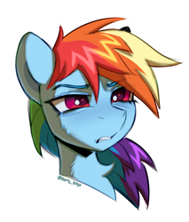 Size: 1748x2049 | Tagged: safe, artist:cherry_kotya, rainbow dash, pegasus, pony, g4, bust, portrait, simple background, solo, white background