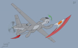 Size: 2783x1721 | Tagged: safe, artist:tucksky, original species, plane pony, drone, mq-9 reaper, plane, signature, simple background, solo