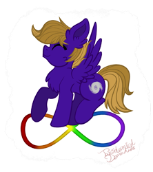 Size: 1957x2201 | Tagged: safe, artist:taxidermieddemon, oc, oc only, oc:wing front, pegasus, pony, autism, autism spectrum disorder, brown mane, brown tail, cute, hurricane, infinity symbol, male, pegasus oc, purple fur, signature, simple background, solo, tail, transparent background, wings