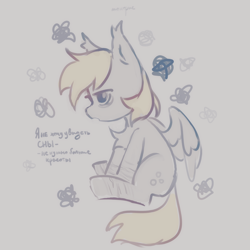 Size: 3000x3000 | Tagged: safe, artist:monphys, derpy hooves, pegasus, pony, g4, cyrillic, female, high res, mare, scar, self harm, self harm scars, side view, sitting, solo, translation request, vent art