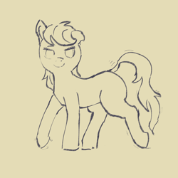 Size: 2000x2000 | Tagged: safe, artist:rapt, oc, oc only, pony, female, high res, monochrome, raised tail, smiling, sultry pose