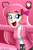 Size: 2250x3376 | Tagged: safe, artist:apebe, oc, oc only, oc:rosa flame, human, abstract background, female, gradient background, happy, high res, humanized, icon, open mouth, poster, solo, symbol, watermark