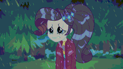 Size: 1920x1080 | Tagged: safe, screencap, rarity, human, equestria girls, g4, inclement leather, my little pony equestria girls: better together, animated, crying, female, gif, makeup, rain, running makeup, sad, solo, teeth, wet, wet hair, wet hairity