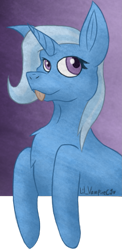 Size: 901x1842 | Tagged: safe, artist:lil_vampirecj, trixie, pony, unicorn, g4, digital art, female, gradient background, halfbody, krita, mare, shading, solo, trixie day, trixie day 2023