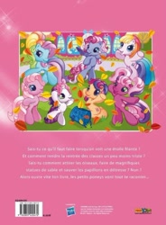 Size: 500x681 | Tagged: safe, cheerilee (g3), pinkie pie (g3), rainbow dash (g3), scootaloo (g3), starsong, sweetie belle (g3), toola-roola, earth pony, pony, g3, g3.5, official, autumn, bipedal, core seven, flower, french, leaf, panini