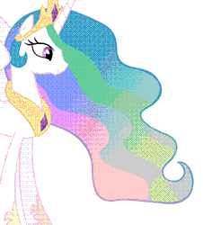 Size: 365x404 | Tagged: safe, artist:notacreativebrony, princess celestia, alicorn, pony, g4, animated, crown, ethereal mane, female, gif, hoof shoes, jewelry, mare, peytral, regalia, simple background, solo, vector, white background