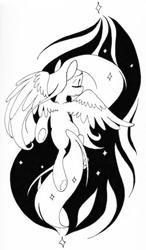 Size: 400x685 | Tagged: safe, artist:kluzart, fluttershy, pony, g4, monochrome, solo