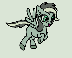 Size: 330x267 | Tagged: safe, artist:scandianon, oc, oc only, pegasus, pony, g4, female, flying, hooves, mare, open mouth, simple background, smiling, solo, spread wings, wings