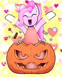 Size: 1020x1280 | Tagged: safe, artist:alan-the-animeartist, pinkie pie, earth pony, pony, g4, female, halloween, holiday, pumpkin