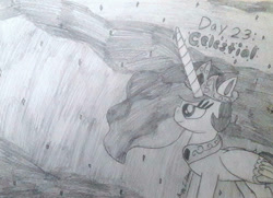 Size: 827x600 | Tagged: safe, artist:harmonybunny2021, princess celestia, g4, monochrome, solo, traditional art