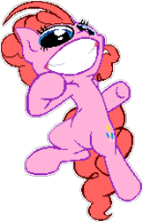 Size: 740x1140 | Tagged: safe, artist:epicvon, artist:misterdavey, artist:radiationalpha, pinkie pie, earth pony, pony, smile hd, g4, dilated pupils, female, grin, imminent death, imminent murder, insanity, manepxls, mare, pixel art, punch, pxls.space, simple background, smiling, solo, transparent background