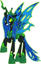 Size: 795x1220 | Tagged: safe, artist:epicvon, artist:neondash, queen chrysalis, changeling, changeling queen, g4, the ending of the end, angry, female, horn, manepxls, pixel art, pxls.space, raised hoof, simple background, solo, spread wings, transparent background, ultimate chrysalis, wings