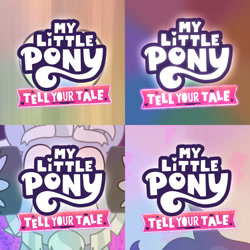Size: 1920x1920 | Tagged: safe, edit, edited screencap, editor:itsmgh1203, screencap, alphabittle blossomforth, pipp petals, pegasus, pony, unicorn, attack of the bunnisus, g5, lavarynth, my little pony: tell your tale, nightmare nightmarket, very bad hair day, spoiler:g5, spoiler:my little pony: tell your tale, spoiler:tyts01e61, spoiler:tyts01e62, spoiler:tyts01e63, spoiler:tyts01e64, crystal brighthouse, duo, duo male and female, female, frown, male, mare, my little pony logo, stallion