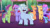 Size: 3072x1727 | Tagged: safe, screencap, alphabittle blossomforth, cherry prancer, delightful trifle, grassy hills, lemon gear, misty brightdawn, nightracer, shiny sparks, sugarpuff lilac, earth pony, pegasus, pony, unicorn, g5, my little pony: tell your tale, nightmare nightmarket, spoiler:g5, spoiler:my little pony: tell your tale, spoiler:tyts01e63, baby, baby pony, female, filly, filly misty brightdawn, frown, grin, male, mare, open mouth, open smile, rebirth misty, smiling, stallion, unnamed character, younger