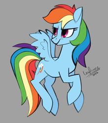 Size: 1524x1735 | Tagged: safe, artist:leaficun3, rainbow dash, pegasus, pony, g4, gray background, simple background, solo