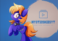 Size: 2500x1769 | Tagged: safe, artist:trackheadtherobopony, oc, oc only, oc:mystic skies, pegasus, pony, butt, headset, logo, looking back, plot, rearing, solo