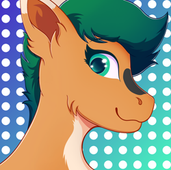 Size: 2512x2505 | Tagged: safe, artist:autumnsfur, oc, oc only, oc:skyena, earth pony, pony, bust, earth pony oc, female, green eyes, green hair, green mane, high res, looking at someone, mare, markings, orange fur, pony oc, ponysona, short hair, short mane, side view, simple background, smiling