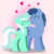 Size: 1400x1400 | Tagged: safe, artist:mlplary6, blues, lyra heartstrings, noteworthy, earth pony, pony, unicorn, g4, ^^, boyfriend and girlfriend, cute, eyes closed, female, heart, love, lyrabetes, male, mare, noteabetes, nuzzling, ship:lyraworthy, shipping, smiling, stallion, straight