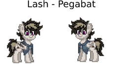 Size: 663x346 | Tagged: safe, oc, oc only, oc:lash(h1f), hybrid, pegabat, pony, pony town, simple background, solo, white background