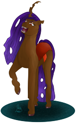 Size: 2305x3761 | Tagged: safe, artist:loopina, oc, oc only, oc:fatalys, changeling, changeling queen, female, high res, mare, poctober, queen, simple background, solo, transparent background