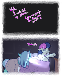 Size: 3552x4400 | Tagged: safe, artist:witchtaunter, bon bon, lyra heartstrings, sweetie drops, earth pony, ghost, pony, undead, unicorn, g4, bon bon is not amused, clothes, comic, cute, dripping, duo, ear fluff, female, halloween, holiday, l.u.l.s., light, sadako, sleepy, the ring, tired, unamused, wet