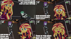 Size: 828x465 | Tagged: safe, edit, edited screencap, editor:quoterific, screencap, sunset shimmer, equestria girls, g4, how to backstage, my little pony equestria girls: better together