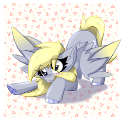 Size: 2000x2000 | Tagged: safe, artist:jubyskylines, derpy hooves, pegasus, pony, g4, female, high res, mare, mlem, silly, solo, tongue out, wings