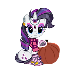 Size: 260x260 | Tagged: safe, gameloft, rarity, pony, unicorn, g4, my little pony: magic princess, clothes, edgy, edgy rarity, makeup, pumpkin, simple background, socks, solo, transparent background