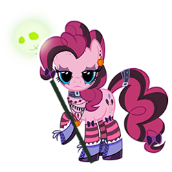 Size: 260x260 | Tagged: safe, gameloft, pinkie pie, earth pony, pony, g4, my little pony: magic princess, clothes, edgy, edgy pinkie pie, makeup, simple background, socks, solo, transparent background