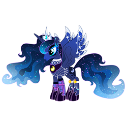 Size: 360x360 | Tagged: safe, gameloft, princess luna, pony, g4, my little pony: magic princess, clothes, edgy, edgy luna, makeup, simple background, socks, solo, transparent background